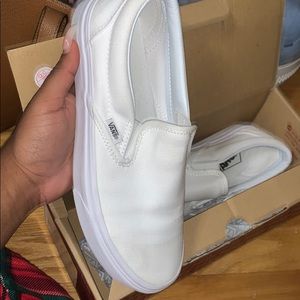 White slip on vans